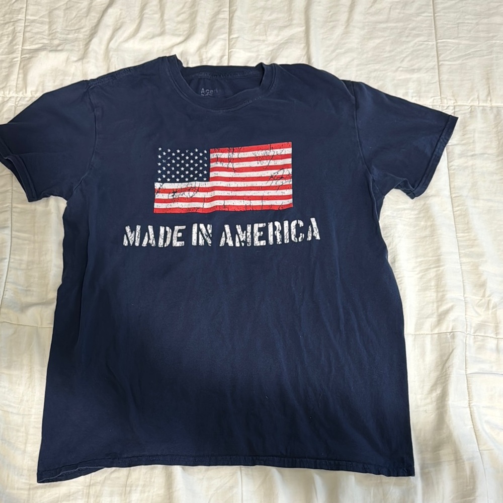 American Flag Graphic Tee - Navy